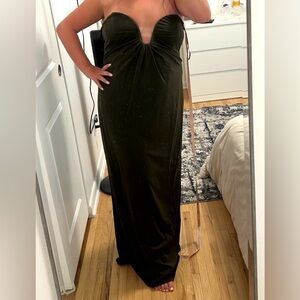 Lulu’s Thula Olive Green Strapless Dress